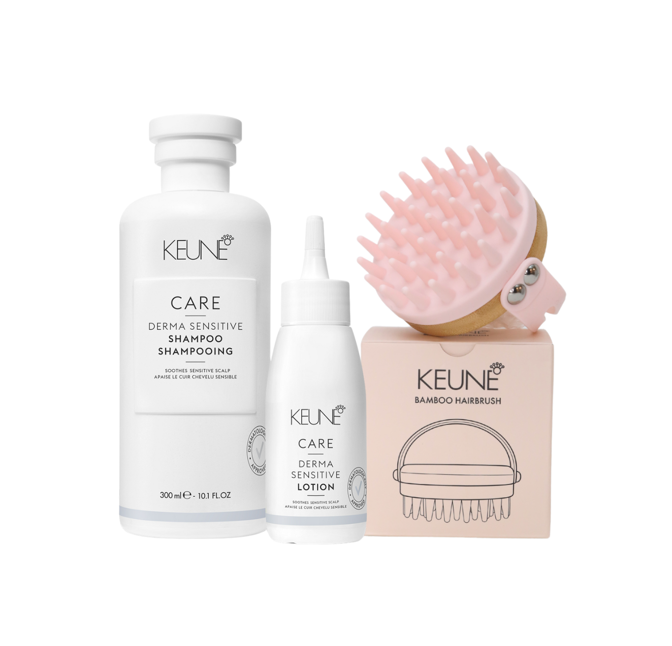 Promo Keune Brush +  Derma Sensitive Sh + Derma Sensitive Lotion