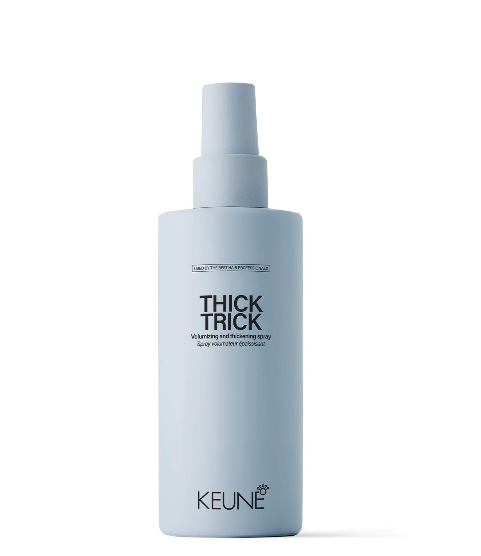 Boostez vos cheveux fins avec Keune Thick Trick - Spray volumateur. Augmente le volume des cheveux et les rend plus épais, tout en protégeant contre la chaleur.